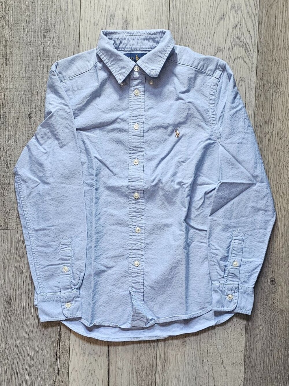 Ralph Lauren Boys M (10-12) Long Sleeve Oxford Button Down Shirt Light Blue